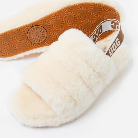 UGG Shoes - SOLD - UGG Fluff Yeah Shearling Slingback Sandal in Natural Sz 9
